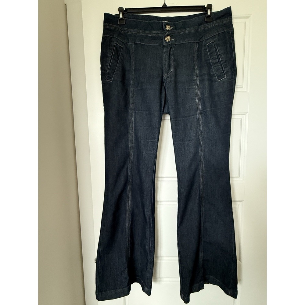 Boom Boom Dark Wash Jeans Women's 16W Stretch Denim Flattering EUC